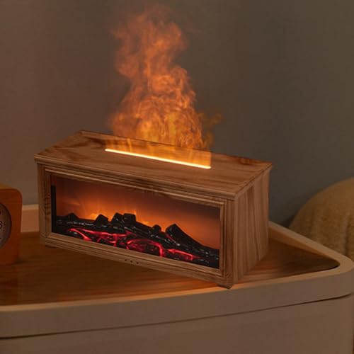 Diffuseur à simulation de cheminée design élégant effet flamme coloré - 5