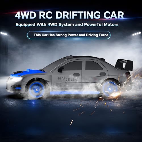 Image of Remote Control Car RC Drift Car 2.4GHz 1:24 Scale 4WD 15KM /H High Speed Model Vehicle with LED Lights Drifting Tire Racing Sport Toy Car for Adults Boys Girls Kids Gift