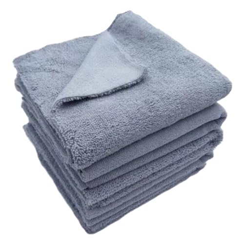 Image of 340 GSM Microfiber Cloth for Car - Edgless & Dual Sided Microfiber Cleaning Cloth - Lint & Streak Free Car Cloth - Multipurpose Car Wash Cloth for Interior & Exterior - 8pc, 40x40 cm- Grey