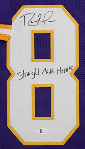 Randy Moss Autographed Purple Minnesota Jersey - Beautifully Matted and Framed - Hand Signed and Certified Authentic by Beckett