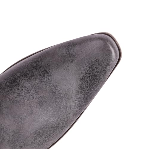 Image of KiutSymo Mid Calf Fringe Boots For Women Cowboy Pointed Toe Chunky Heels Cowgirl Western Tassel Boots