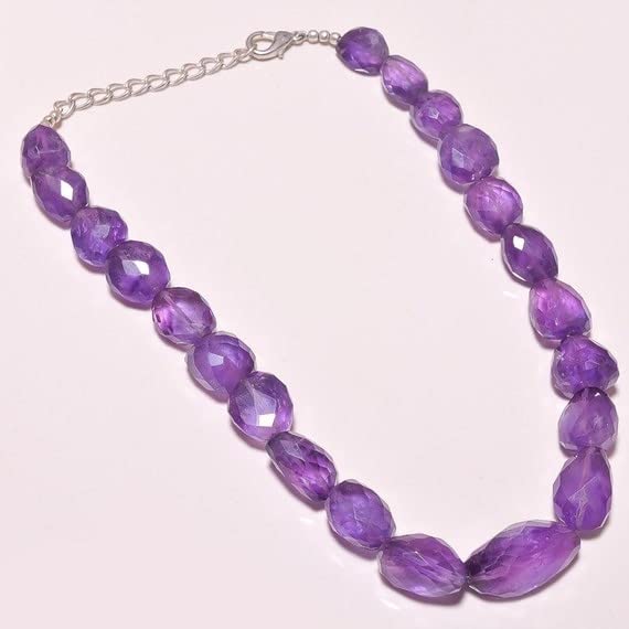 Perles améthyste africaine LKBEADS véritable pierre naturelle facettée tonneau 14x27mm 17.5" DIY