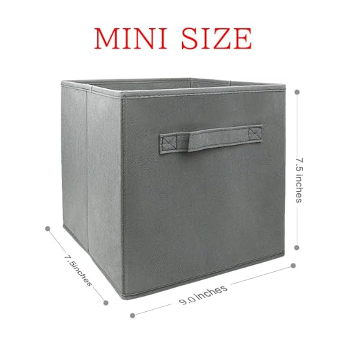 EBIGIC storage bins collapsible storage bins,cube storage organizer (Pack of 6) 9 * 7.5 * 7.5inch,For home and office Collapsible Closet Shelf Organizers, Drawer Organizers (Grey) - Thumbnail 2