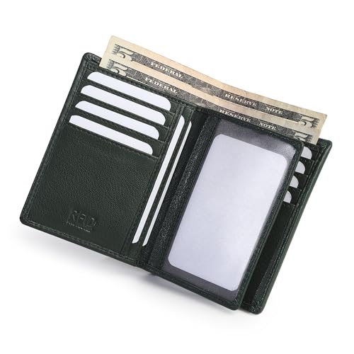 Image of TANSTITCH Men Leather Wallet | RFID Blocking Wallet | Large Capacity Card Holder (Hold 30 Currency Notes, 16 Credit /Debit Cards), Green