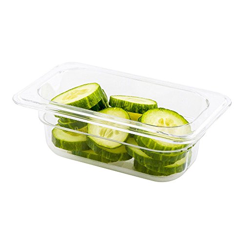 Met Lux 2.5 Inch Deep Food Pans, 1 1/9 Size Commercial Food Storage Container - Freezer-Safe, Break-Resistant, Clear Plastic Cold Pans, Dishwasher-Safe, For Kitchens, Restaurants, Or Cafeterias