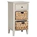 Safavieh Home Collection Everly Drawer Vintage Grey 1-Drawer 2 Removable Baskets Side Table