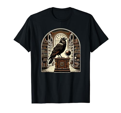 Raven Dark Academia Aesthetic Book Lover T-Shirt