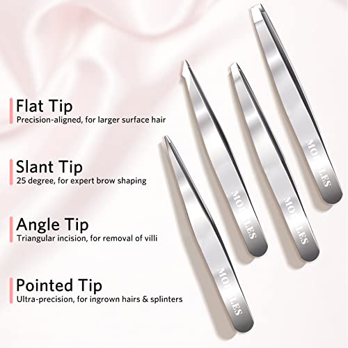 Image of MORGLES Tweezers Set for Men 9 Pcs Nail Clipper Kit with Case for Grooming
