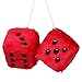 ygmoner Coppia di dadi in peluche a forma di specchio quadrato retrò con pois per decorazione interna dell'auto (rosso)