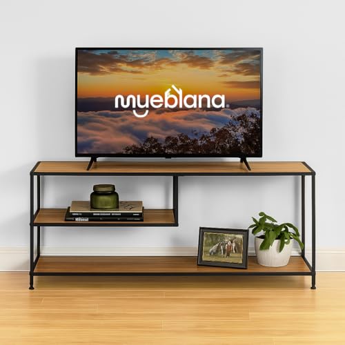 La Mejor review de Muebles de sala de madera los más recomendados. 37 MUEBLANA | Mueble para TV 60 Pulgadas | 120cm Mesa Moderno Minimalista | Centro de Entretenimiento | 3 niveles | Color Cafe | Madera y Acero | Sala y Recamara | Estante Organizador...
