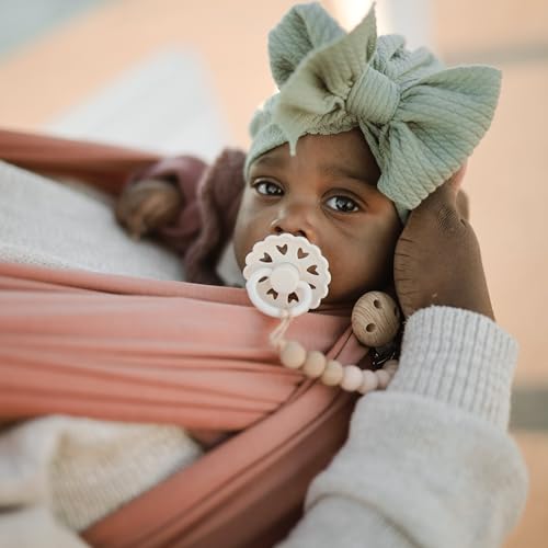Image of FRIGG Natural Rubber Baby Pacifier 6-Pack Cinnamon Charm | Made in Denmark | BPA-Free (6-18 Months)