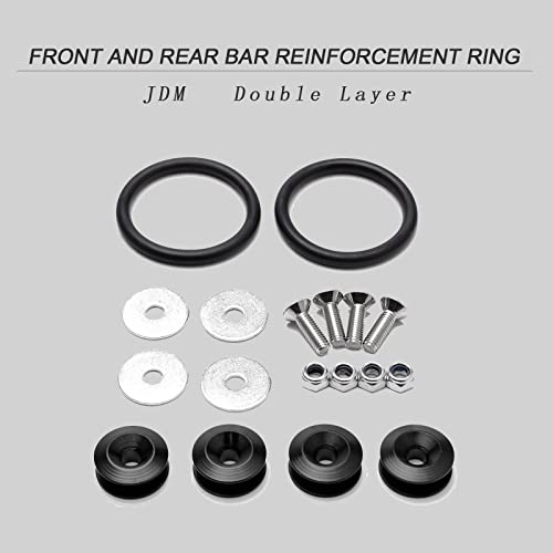 Byoolihng Universal Cnc Billet Bumper Quick Release Front Rear Bumper Fasteners Stainless Steel Bolt Kit For Car Bumper, 12 Piece (Neo Chrome), 12 X O-Ring (Black) #TOP4