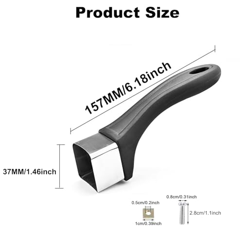 LIFTATAPA Bakelite Pot Handle, Scald-Proof Long Handle Replacement Grip, Removable Cook Ware Pans Handles with Screw for Cookware Sauce pan and Skillet(Black)