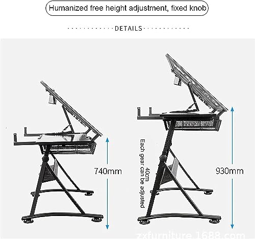 Drafting Table,Craft Table Drawing Desk Writing Desk Studio Desk,Sketching Painting Work Station Folding Adjustable