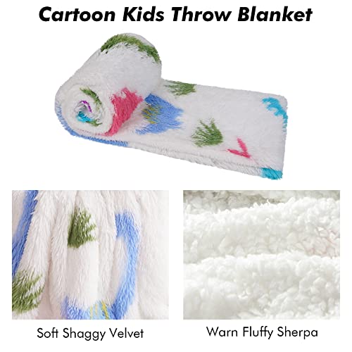 Andecor White Fluffy Throw Blanket For Kids Boys, Fuzzy Warm Lightweight Faux Fur Fleece Blankets For Bedroom Nursery Preschool Home Decor, 50 X 60 Inches #TOP3