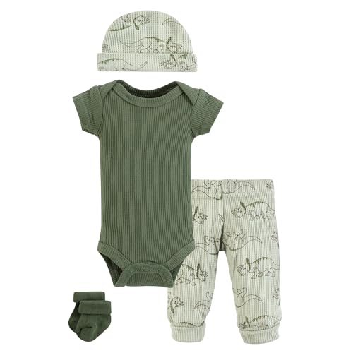Image of Hudson Baby Unisex Thermal Preemie Layette Set 4pc Short Sleeve Outfit
