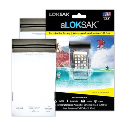 LOKSAK - aLOKSAK Waterproof Dry Bags - Airtight Underwater Pouch - Touch Screen Compatible - Diving Certified - 2 Pack- 16in x 24in