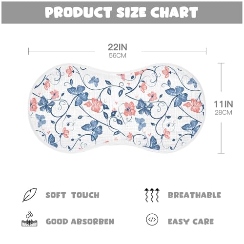 Baby Burp Cloths, Soft Absorbent Burping Cloths for Babies, Cotton Milk Spit Up Rags, Large Size for Newborns, Baby Boys and Girls (Butterfly Flower Print)4