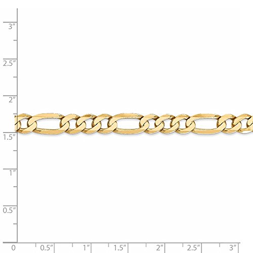 14k Yellow Gold 7mm Flat Link Figaro Chain Necklace 24 Inch Pendant Charm Beveled Fine Jewelry For Women Gifts For Her 14k Yellow Gold 7mm Flat Link Figaro Chain Necklace 24 Inch Pendant Charm Beveled Fine Jewelry For Women Gifts For Her - Image 11