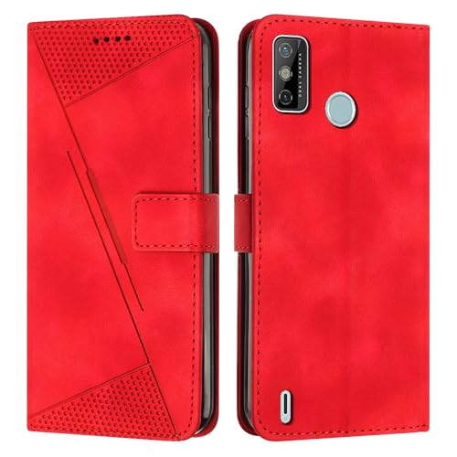 Tecno Spark GO 2020 �ƌ݊������� �E�H���b�g �t���b�v�d�b�P�[�X �J�[�h �X���b�g �z���_�[ �t���b�v �J�o�[ �d�b�P�[�X ���X�g �X�g���b�v(Red)