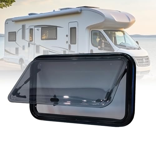 ENWYTE Fenêtre RV Fenêtres coulissantes avec abat-jour Résistant à l'eau Moustiquaire de fenêtre d'urgence camping-car Angle réglable Installation facile véhicules de camping-car(700*400mm)