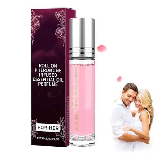 Roll on Perfume for Women, Long-Lasting &amp; Addictive Refreshing Perfume Oil Fragrance, Romantic Fragrances, Portable Body Perfumes for Women (Pink)