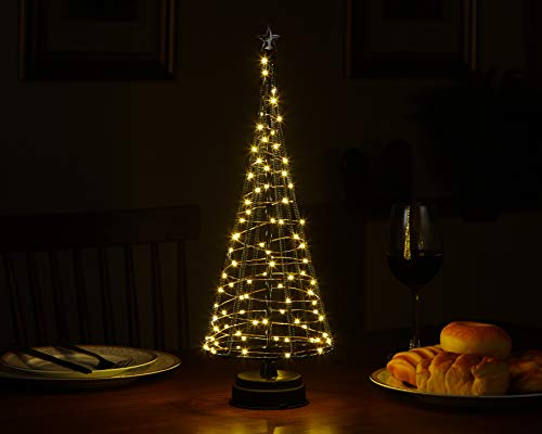 Roll Over Image To Zoom In Mini Christmas Tree ,Christmas Decoriations,Contemporary Tree Lighted With Battery(Not Included) And Usb ,Indoor For Room, Christmas Festival Black& L #TOP2