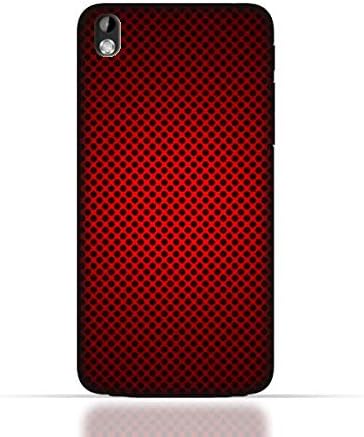 HTC Desire 816 TPU Silicone Case With Abstract Red With Black Dots Pattern Design.