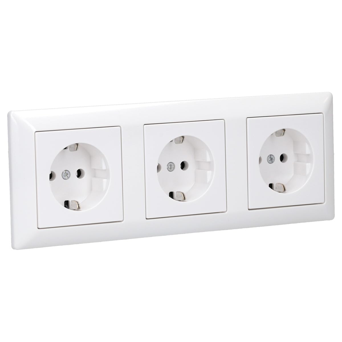 Jung AS500 prises A1520WW + cadre triple AS583WW - Kit complet blanc alpin brillant