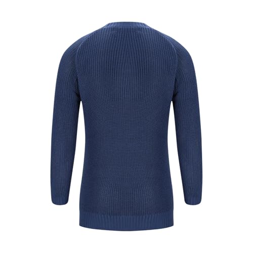 Cambkatl Chunky Knitted Sweater for Men Loose Crewneck Pullover Casual Raglan Long Sleeve Warm Winter Cozy Jumper Tops3