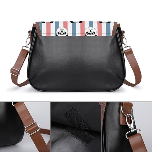 Pandas Head Crossbody Bag Anti-Theft Side Shoulder Bags Adjustable Leather Messenger Bag Unisex3