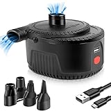 Rechargeable Air Pump with 4000mah Battery Operated Air Pump for Quick Inflate Deflate, Electric Air Pump for Air Mattress, Pool Floats, Air Bed, Swimming Ring, Water Toy