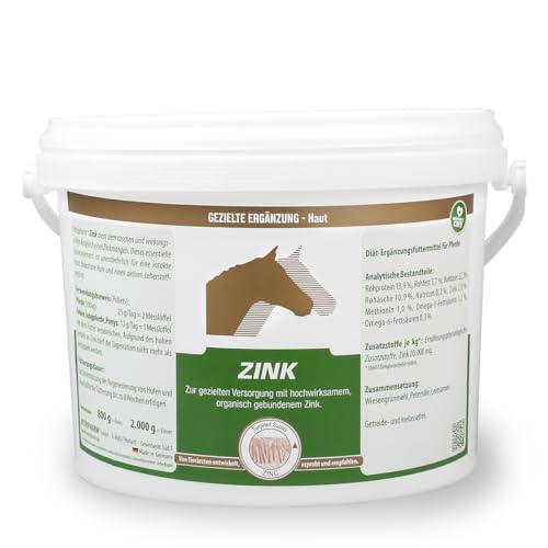 Vetripharm Zink | 2 kg | Diät-Ergänzungsfuttermittel für Pferde | Getreide- und melassefrei