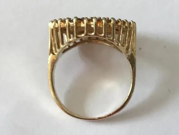 Finecreation_usa-1.00 Ct Round Cut Lab Created Diamond Gorgeous PANDA BEAR COIN Beauty Wedding Ring 14K Yellow Gold Finish