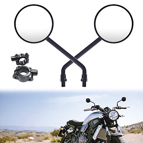 Retro Motorcycle Rearview Side Mirrors Matte Black Universal 3