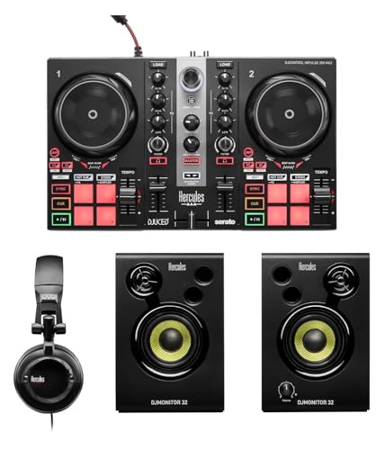 Hercules DJLearning Kit MK II including the DJ Inpulse 200 MK II controller, HD45 headphones and DJ...