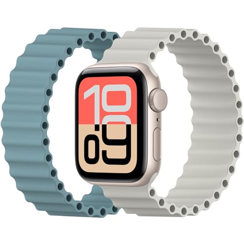 Ocean Solo Loop Bands Compatible with Apple Watch Band for Women Men 38mm 40mm 41mm 42mm, Soft Silicone Waterproof Stretchy Strap for iWatch Series 11 10 9 8 7 6 5 4 3 SE - image 1