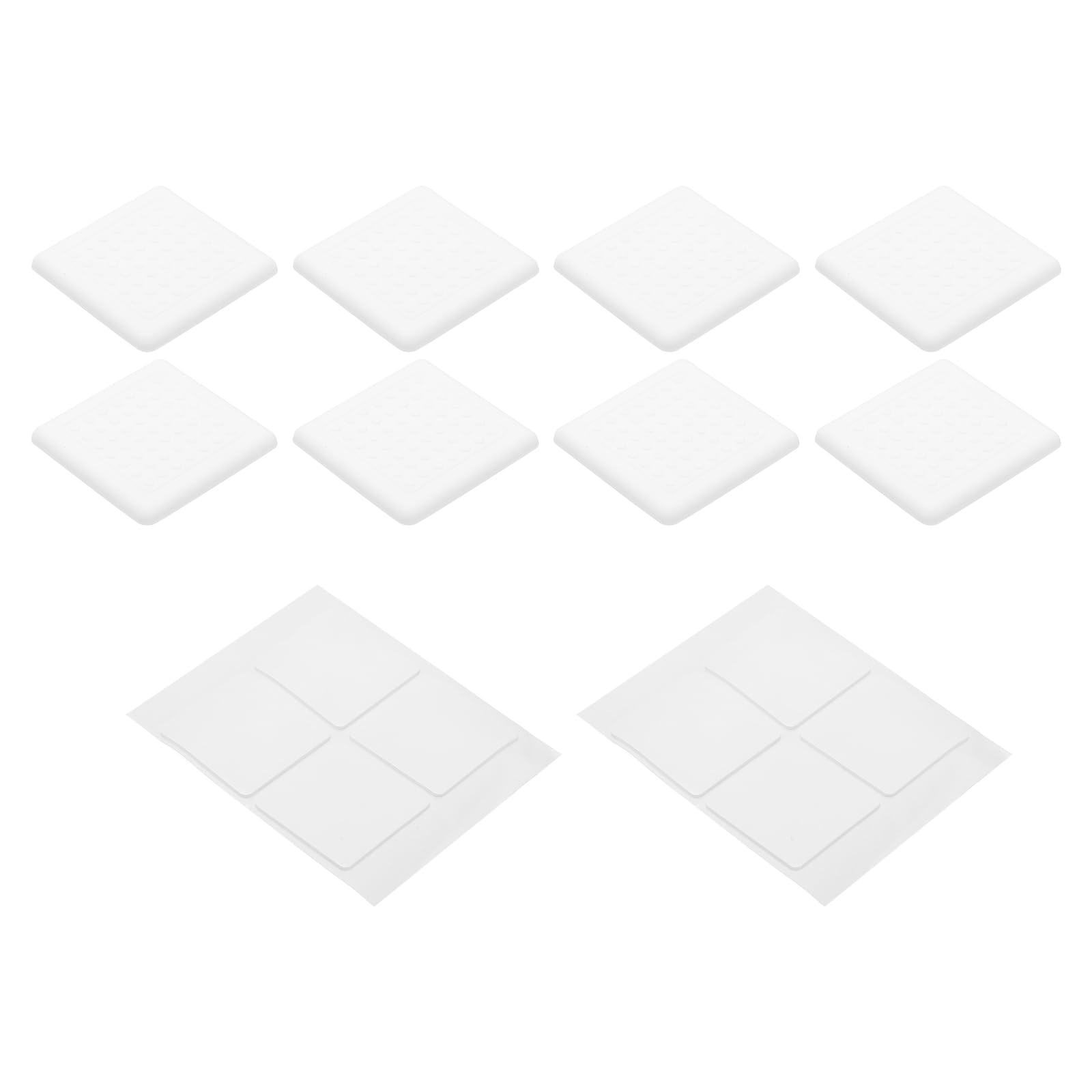 PATIKIL 2.4 Inch Non Slip Furniture Pads, 8 Pcs Square Rubber Furniture Caster Cups, Anti-Slide Floor Protector for Chair Hardwood Floor Bed Cabinet Sofa Table, White