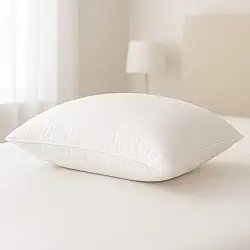 Travesseiro Pena de Ganso Fibras Importada Branco Macio Confortavel Antialergico Pluma De Ganso