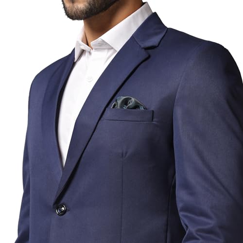 Image of TAHVO Men Blazer Lycra Fabric Slim Fit Single Breasted Blazer
