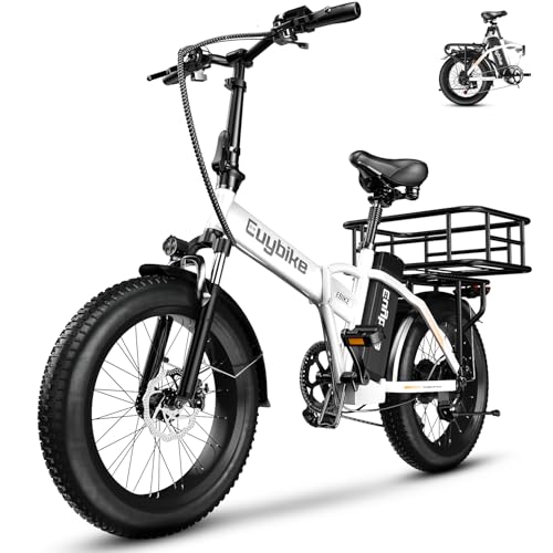 Image of 1000W Folding Electric Bike,48V 20AH Removable Battery E Bike,80 Miles Max Range Electric Bike for Adults,20 inch Fat Tire Foldable ebike,Adult Electric Bicycle for Commute Beach Snow