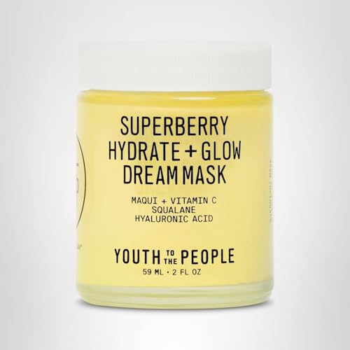 Youth To The People Superberry Dream Mask – Hyaluronic Acid + Vitamin C Face Moisturizer + Overnight Facial Mask, Hydrates + Plumps + Brightens Skin, Evens Skin Tone, For Dry + Dull Skin, Non-Greasy