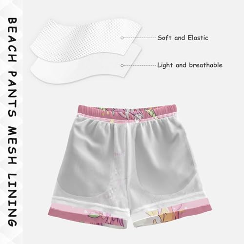 Pigsaly Boys Swim Trunks Daisy Unicorn Boys Board Shorts Swimsuit Swimwear Summer Bathing Suit S4