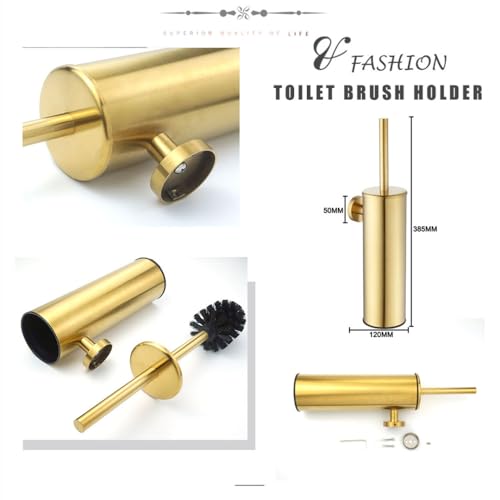 Porte-rouleau or brossé et pack d'accessoires de bain chic - 8