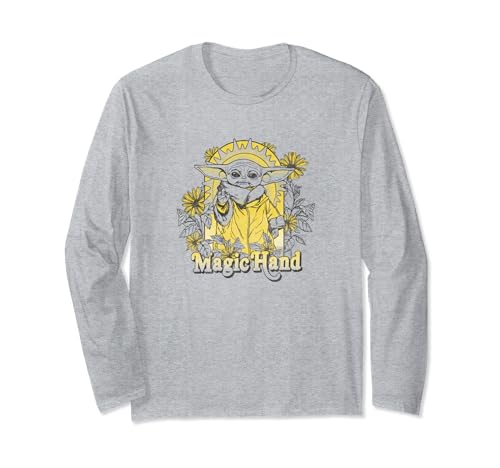 T-shirt Star Wars à manches longues avec imprimé fleuri Grogu haut de gamme