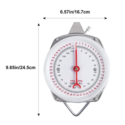 Yogayet JANIE-E11017 Mechanical Hanging Scales 110Lb/50Kg, High Accuracy Spring Dial Weight Scale For Kitchen Fishing Hunting Farms thumb #4