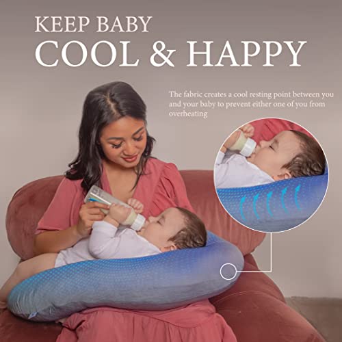 Pharmedoc Nursing Pillow For Breastfeeding – Breast Feeding Pillows For Mom - Bottle Feeding - Support For Mom And Baby - Pregnancy Maternity Pillows, Baby Shower Must Haves - Grey Cooling Cover #TOP3