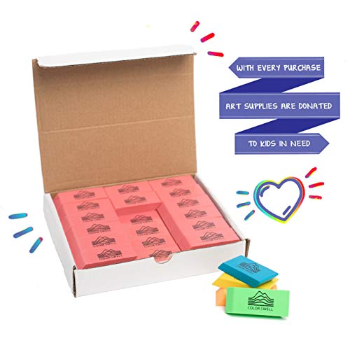 Color Swell Erasers Bulk Pink Neon Pencil Eraser - For Kids School Office 54 Pack