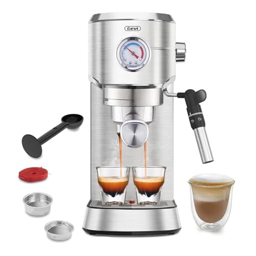 Gevi Espresso Expresso Machine 20 Bar with Auto Milk Frother, Professional Espresso Maker with Steam Wand, Compact Stainless Steel Cappuccino & Latte Machine, Gift for Coffee Lover, Home Bar
