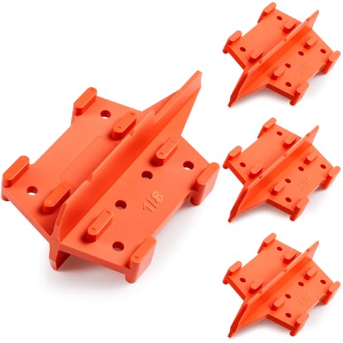 CroBlissful 4 Pcs Deck Spacers 1/8' and 3/16' Spacer Edges Deck Board Spacing Tool Orange for...
